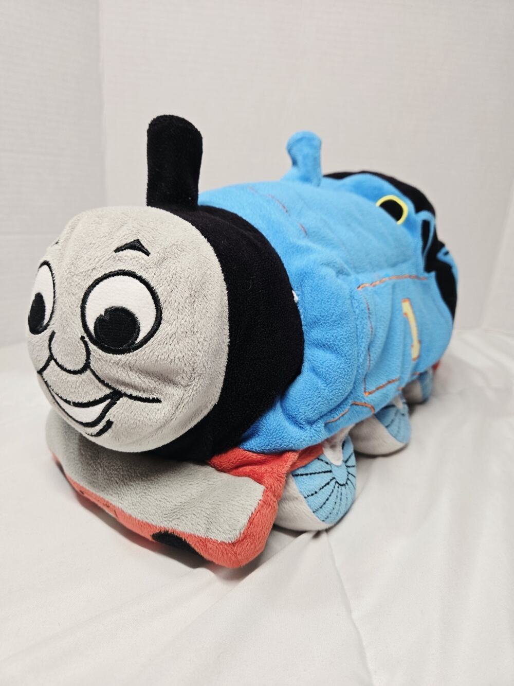 Vtg THOMAS THE TRAIN TANK ENGINE PLUSH CUDDLE PILLOW TOY 16" Retired